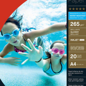 apli papel fotografico photobright resistente al agua a4 265g 20 hojas