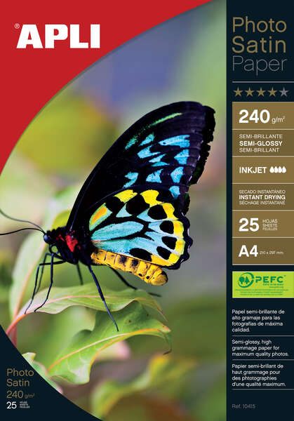 apli papel fotografico photosatin a4 240g 25 hojas