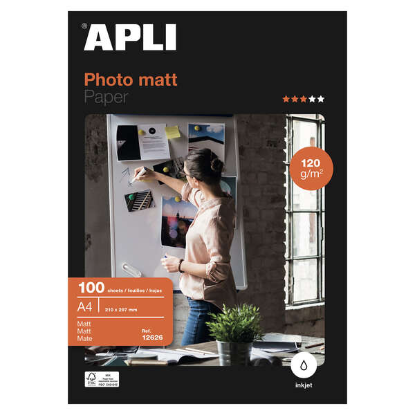 apli papel fotografico matt a4 120g 100 hojas