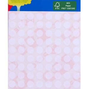 apli minibolsa de 480 etiquetas redondas Ø 8.0mm 5 hojas por 96 etiquetas adhesivo permanente color blanco