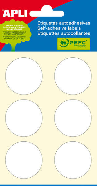 apli etiquetas minibolsa blancas Ø 32.0mm 6 hojas