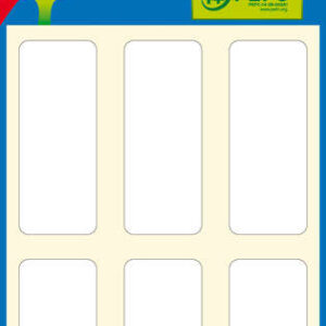 apli pack de 36 etiquetas 20x50mm 6 hojas por 6 etiquetas adhesivo permanente cantos romos color blanco