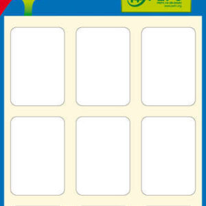 apli minibolsa de 54 etiquetas rectangulares 22x32mm 6 hojas por 9 etiquetas adhesivo permanente cantos romos color blanco