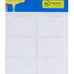 apli pack de 48 etiquetas rectangulares 25x40mm 6 hojas por 8 etiquetas adhesivo permanente cantos romos aptas para escritura manual color blanco