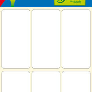 apli etiquetas minibolsa blancas 26.0 x 54.0mm 6 hojas