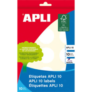 apli etiquetas 10 blancas Ø 32.0mm 10 hojas