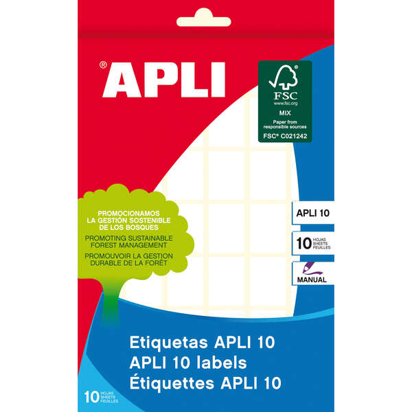 apli pack de 420 etiquetas permanentes 16.0 x 22.0mm aptas para escritura manual color blanco