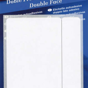 apli pack de 100 etiquetas doble frontal 13x50mm adhesivo permanente cantos romos color blanco