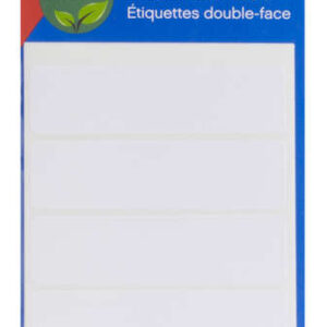 apli pack de 50 etiquetas 20x75mm 5 hojas con 5 etiquetas por cada lado adhesivo permanente menos residuos color blanco