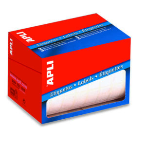 apli rollo de 600 etiquetas blancas permanentes 34.0 x 67.0mm
