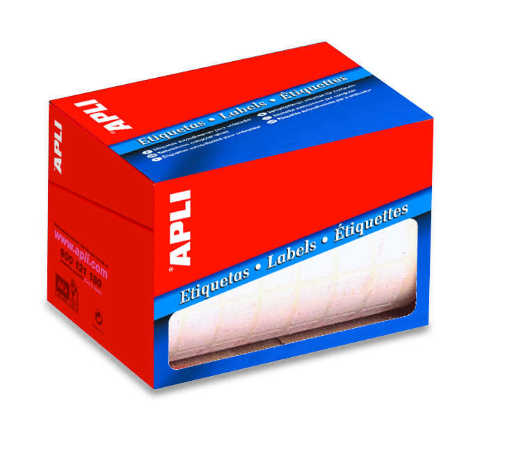 apli rollo de 600 etiquetas blancas permanentes 34.0 x 67.0mm
