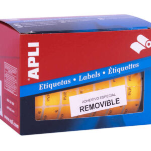 apli rollo etiquetas pvp naranja fluorescente removibles 12.0 x 18.0mm