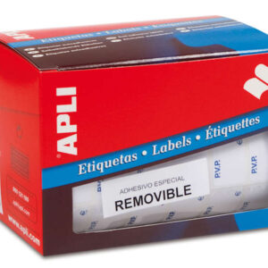apli rollo de 2.520 etiquetas pvp 16x22mm texto preimpreso con las siglas pvp adhesivo removible color blanco