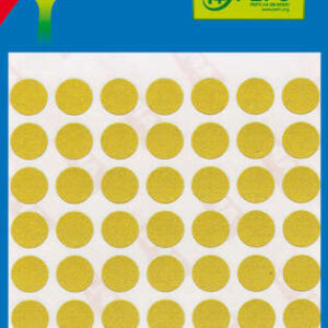 apli minibolsa de 315 etiquetas redondas Ø 10mm 5 hojas por 63 etiquetas adhesivo permanente aptas para escritura con lapiz, boligrafo y rotulador color amarillo
