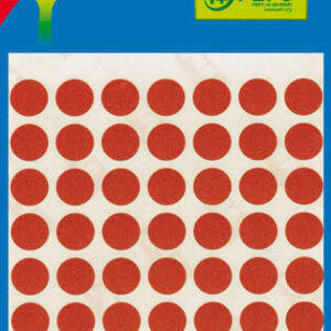 apli minibolsa de 315 etiquetas redondas Ø 10mm 5 hojas por 63 etiquetas adhesivo permanente color rojo