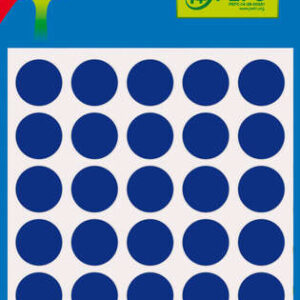 apli minibolsa de 175 etiquetas redondas Ø 13.0mm 5 hojas por 35 etiquetas adhesivo permanente aptas para escritura con lapiz, boligrafo y rotulador color azul