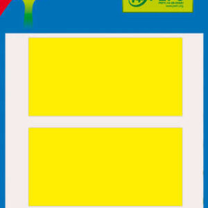 apli minibolsa de 15 etiquetas rectangulares 34x67mm 5 hojas por 3 etiquetas adhesivo permanente cantos romos color amarillo