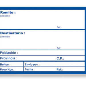 apli rollo de 200 etiquetas para envio con texto preimpreso tamaño 109x82mm color blanco/azul