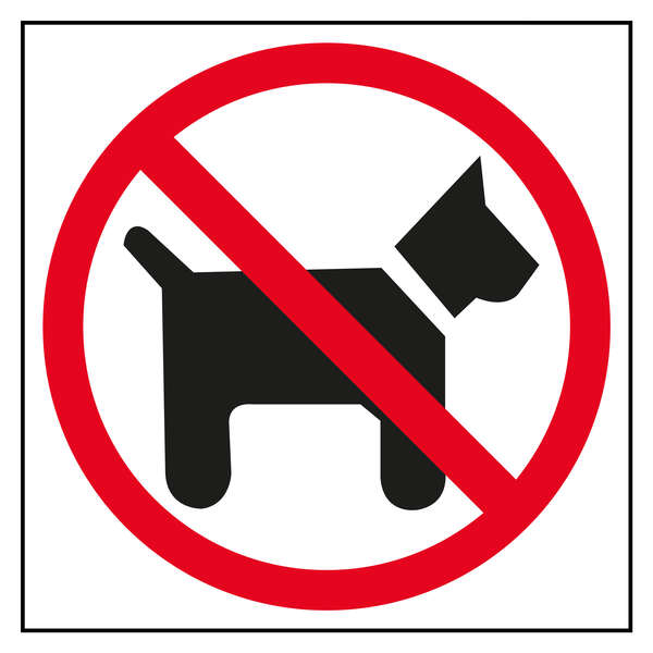 apli etiqueta señalizacion prohibido perros 1 u.