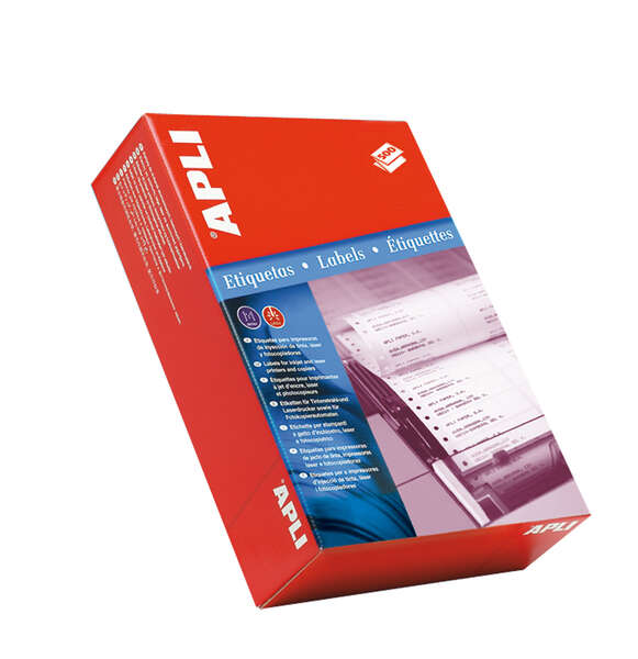 apli caja de 3.000 etiquetas en continuo 88.9x48.7mm 500 pliegues x 6 etiquetas color blanco