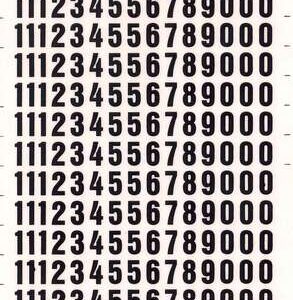 apli numeros transferibles 8mm faciles de aplicar resistentes al agua negros
