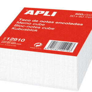apli taco de 500 hojas 80x80mm hojas encoladas color blanco