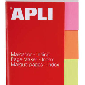 apli pack de 160 indices adhesivos de papel 50x20mm 40 indices por color faciles de despegar organiza tus documentos colores amarillo, rosa, naranja y verde