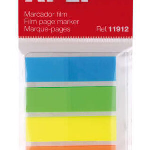 apli indices adhesivos film 45x12mm 5 colores fluorescentes 25 indices por color facil de pegar y despegar ideal para marcar y organizar practico tamaño color variado