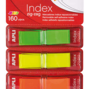 apli indices adhesivos film zigzag 45x12mm 4 dispensadores de 40 indices faciles de aplicar resistentes removibles colores fluorescentes multicolor