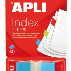 apli indices adhesivos film zigzag 45x25mm dispensador de 50 faciles de aplicar diseño zigzag adhesivo de calidad azul
