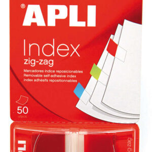 apli indices adhesivos film zigzag 45x25mm dispensador de 50 faciles de aplicar diseño zigzag rojos