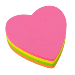 apli bloc de 200 notas adhesivas con forma de corazon 70x70mm 50 notas por color colores fluor