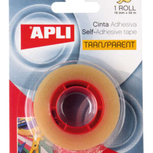 apli cinta adhesiva transparente 19mm x 33m resistente al agua y a la humedad facil de cortar con las manos ideal para uso en oficina y hogar transparente