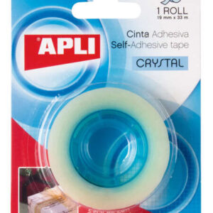 apli cinta adhesiva crystal 19mm x 33m transparente y resistente