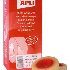 apli cinta adhesiva transparente 15mm x 33m resistente al agua y a la intemperie facil de cortar con las manos ideal para manualidades y embalaje transparente