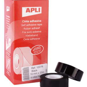 apli cinta adhesiva negra 19mm x 33m resistente al agua y a la intemperie facil de cortar con las manos ideal para uso en exteriores negro