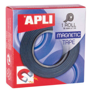 apli cinta adhesiva magnetica 19mm x 1m facil de cortar y pegar ideal para manualidades y organizacion negra
