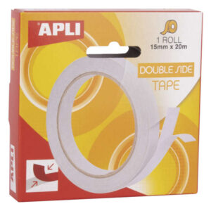 apli cinta adhesiva doble cara 15mm x 20m facil de cortar y aplicar adhesion fuerte y duradera transparente transparente
