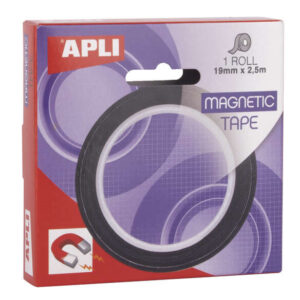 apli cinta adhesiva magnetica 19mm x 25m facil de cortar adhesion fuerte versatil y reutilizable negra