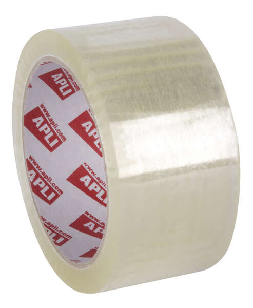 apli precinto premium pp solvente transparente 48mm x 66m resistente a la humedad y al envejecimiento adhesivo de alta calidad grosor de 28µm" color: transparente