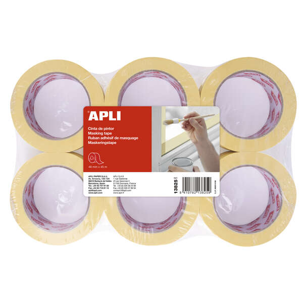 apli rollo cinta pintor 48mm x 45m adhesivo de alta resistencia facil de cortar y aplicar