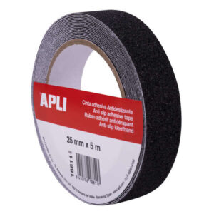 apli cinta antideslizante 25mm x 5m resistente al agua y al desgaste facil de cortar y aplicar negro
