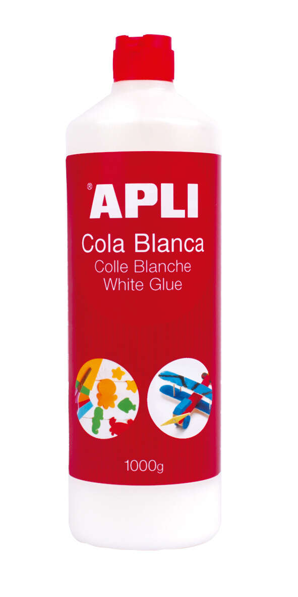 apli bote de cola blanca con aplicador 1kg secado rapido resistente al agua libre de solventes no toxica