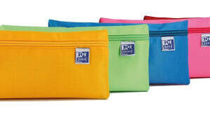 oxford kangoo teens estuche plano grande goma elastica para unirlo al cuaderno colores surtidos