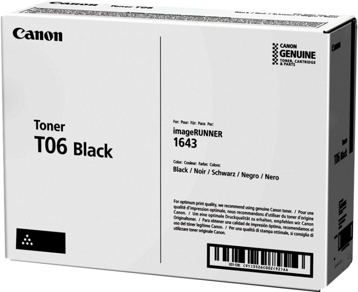 canon t06 negro cartucho de toner original 3526c002