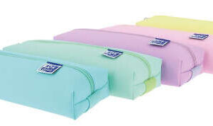 oxford kangoo live & go estuche rectangular mediano goma elastica para unirlo al cuaderno colores surtidos pastel