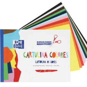 oxford bloc encolado de 10 cartulinas de colores formato a4+ 170gr colores surtidos