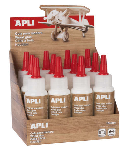 apli bote de cola para madera 80ml aplicador de precision incluido gran poder de adhesion transparente al secar sin disolventes