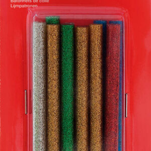 apli recambio de barras de adhesivo termofusible Ø7.5mmx10cm colores surtidos con purpurina precision y limpeza compatible con pistolas de Ø7.5mm ideal para manualidades y bricolaje