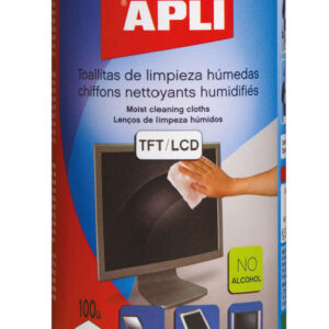 apli toallitas humedas anti estaticas 100 unidades limpieza y mejora del rendimiento de equipos electronicos ideal para pantallas tft y lcd